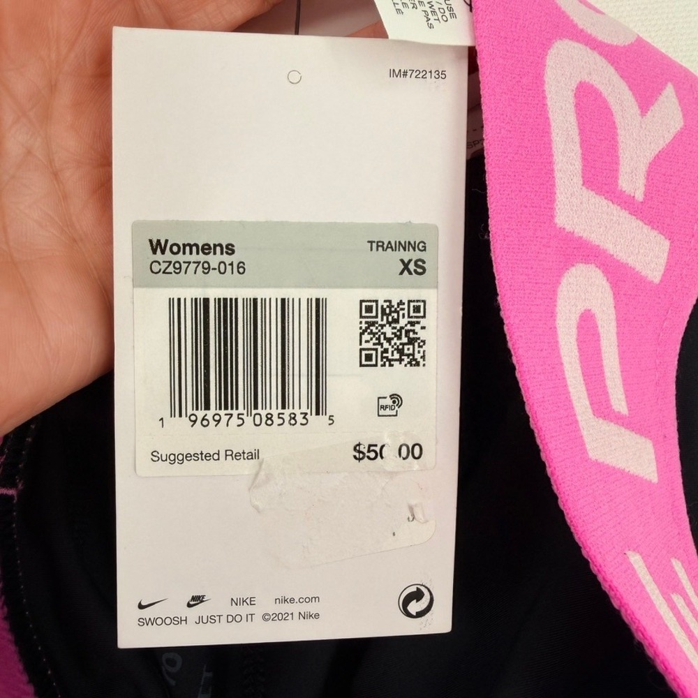 Nike Pro 365 Dri-FIT Leggings Women XS Black Pink Logo Tights NWT - Picture 8 of 14